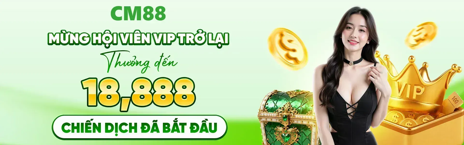 VIP quay lại CM88 ngay giai đoạn này sẽ được tham gia sự kiện tri ân với phần quà giá trị tối đa 18,888 điểm.
